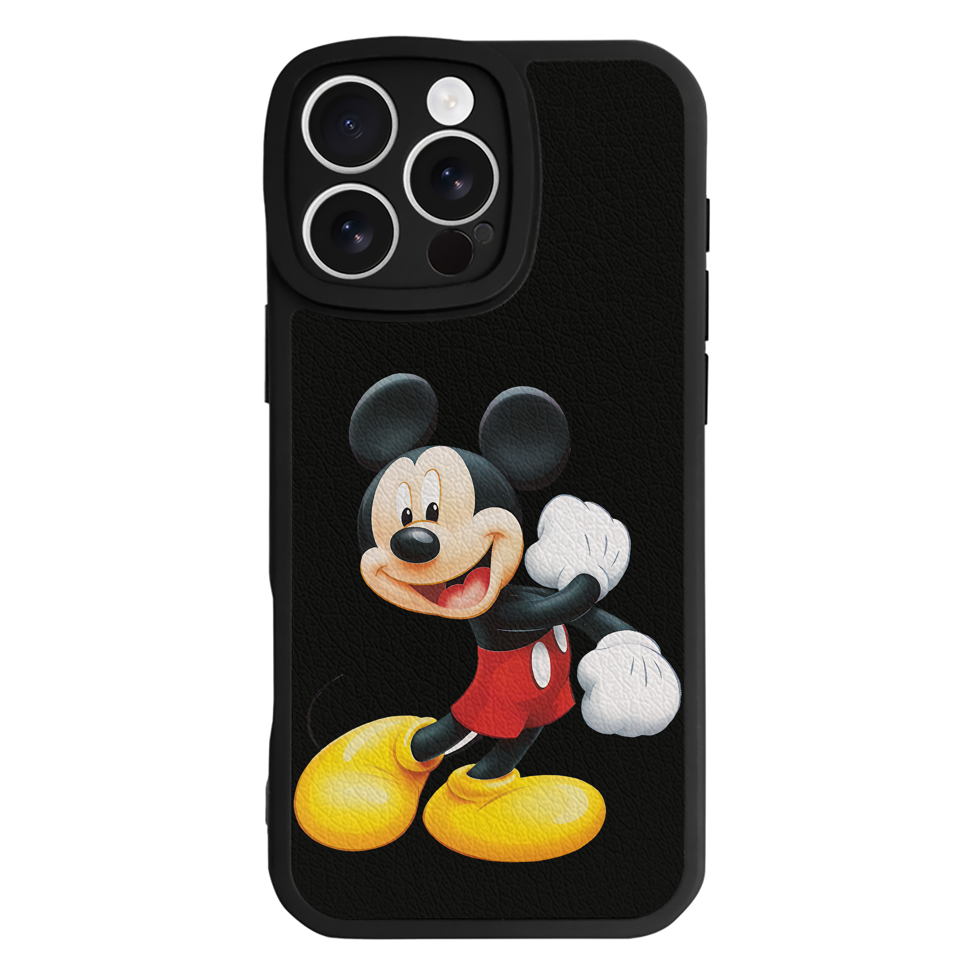 （画像用） ミッキーマウス Mickey Mouse 【iPhone 16シリーズ対応】シリコンスマホケース（レザー調） 材質：シリコン
